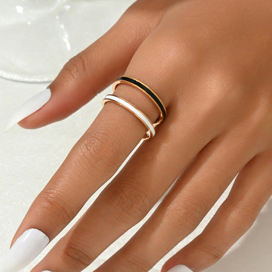 Women's Titanium Steel Simple Dripping Surface Light Exquisite Ring