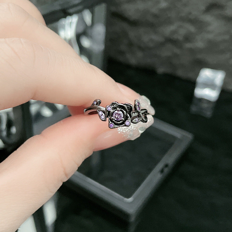 Flower Open Female Temperament Hip Hop Rings