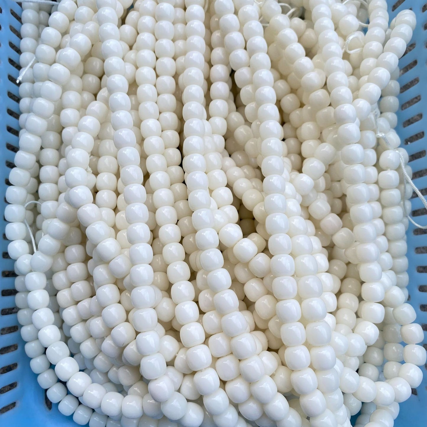 Women's & Men's White Jade Bodhi Corypha Old Barrel Beads Seed Buddha Crafts Bracelet