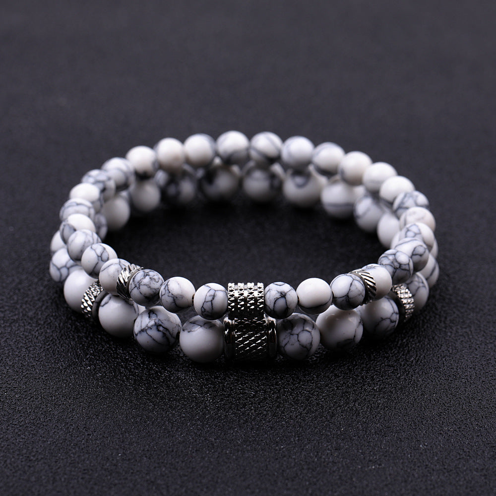 Stainless Steel Frosted Indian Agate Tigereye Striped Bracelets