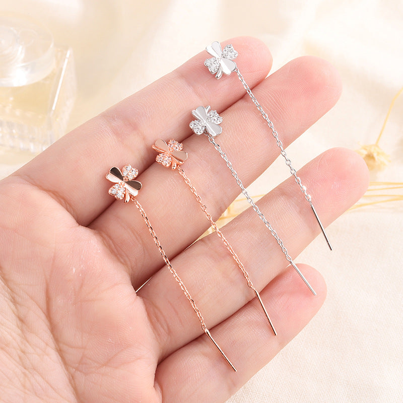 Women's Lucky Four-leaf Clover Simple Refined Rhinestone Rings