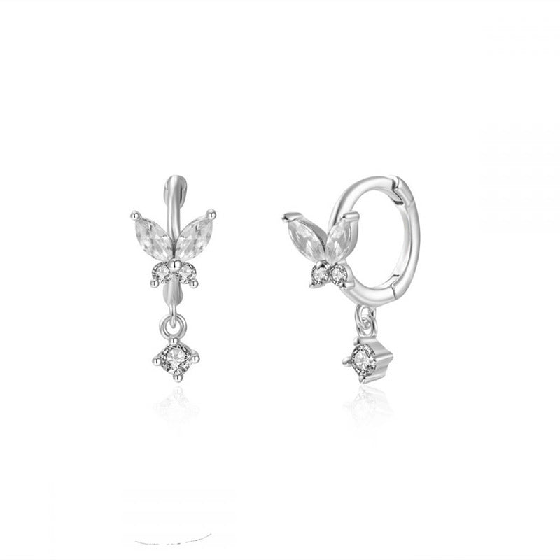 French Entry Lux Geometric Inlaid White Diamond Simple Rings