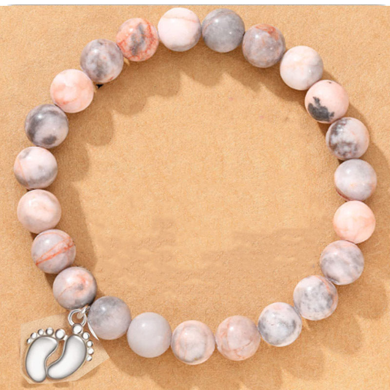 Women's White-barked Pine Pink Crystal Zebra Love Bracelets