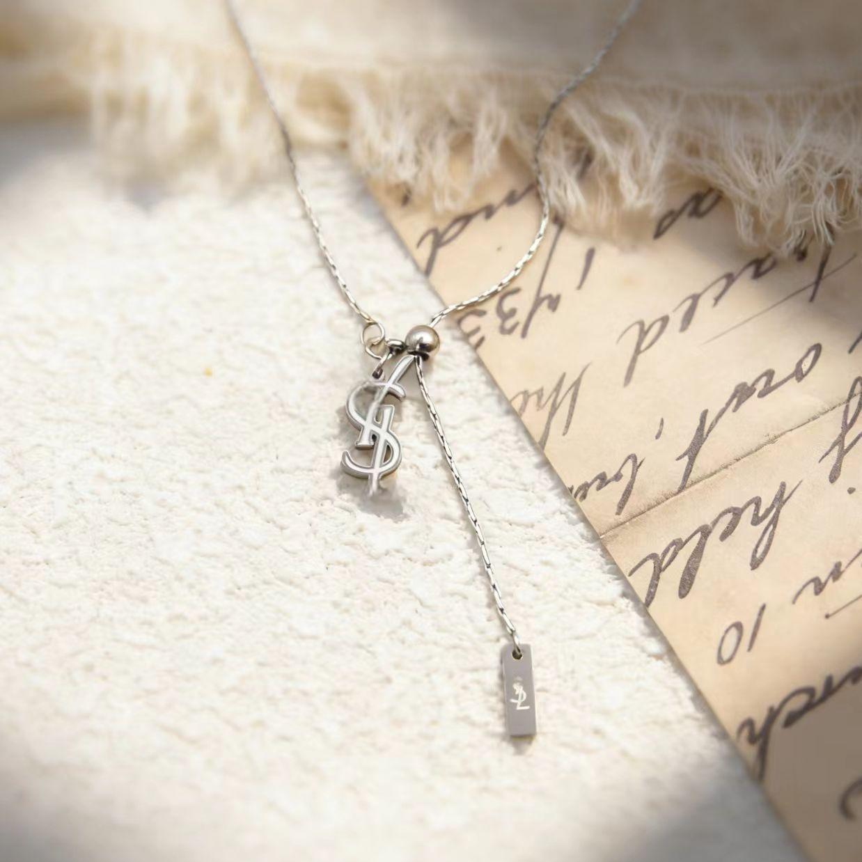Titanium Steel Personalized Trendy Fresh Sweet Fashion Simple Adjustable Clavicle Necklaces