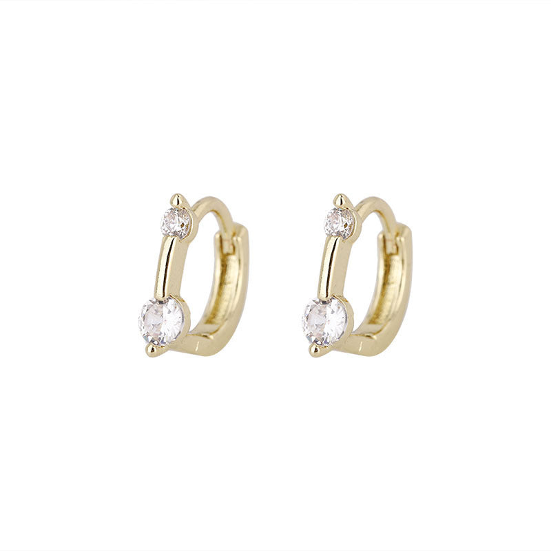 Fashion Zircon Temperament Style Trendy Unique White Ear Buckle