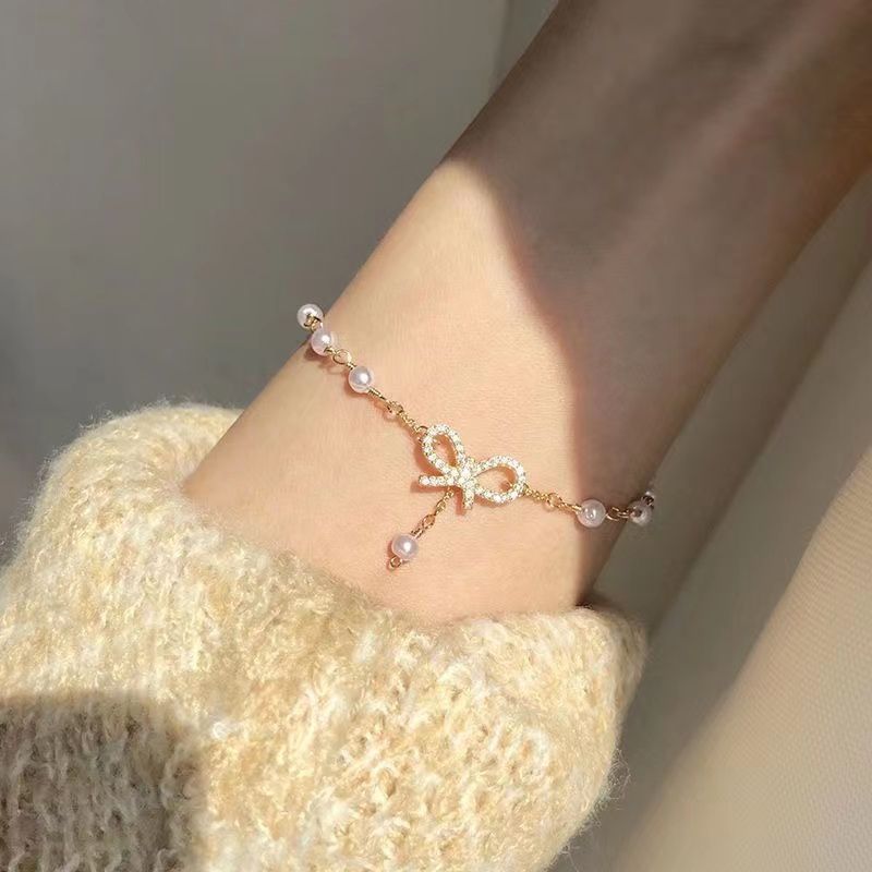 Heart Bow Sweet Simple Design Girlfriend Bracelet