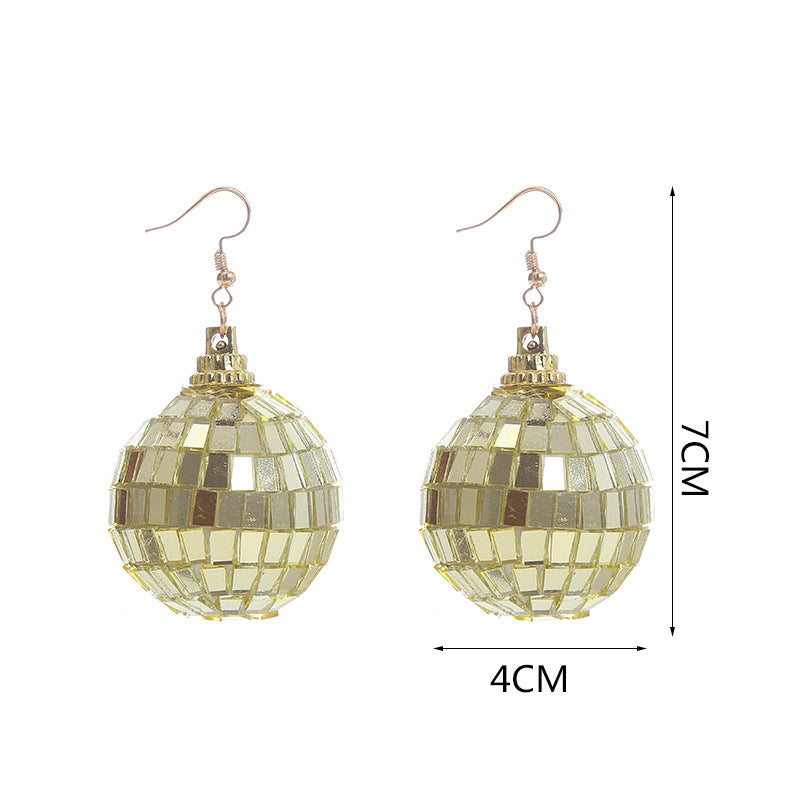 Women's Suit Mirror Ball Funny Party Accessories Earrings