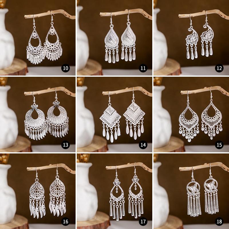 Miao Sier Personality Hollow Out Leaf-shaped Fashion Earrings