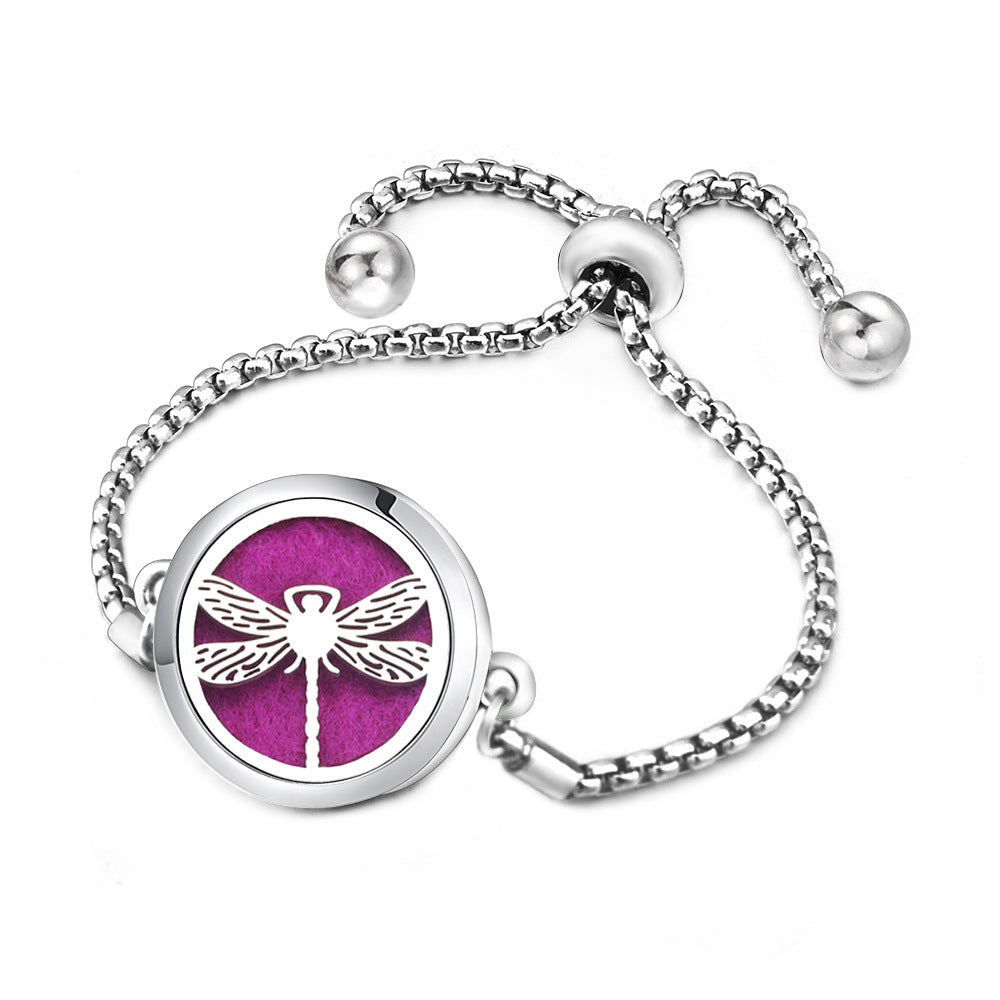 Angel Wings Mosquito Repellent Stainless Steel Essential Oil Perfume Box Bracelet