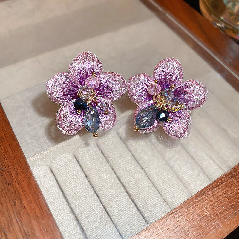 Needle Butterfly Enamel Vintage Court Style Delicate Light Luxury Earrings