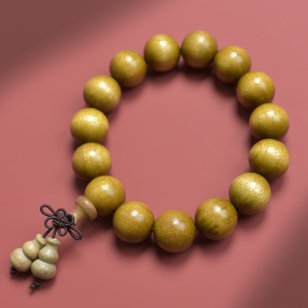 Men's S. Lee Natural Crafts Phoebe Gold Silk Water Ripple Wooden Bracelet