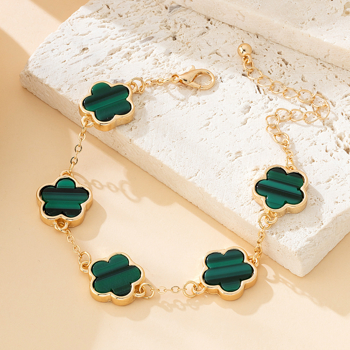 Fashion Elegant Lucky Five Petal Flower Female Bracelet