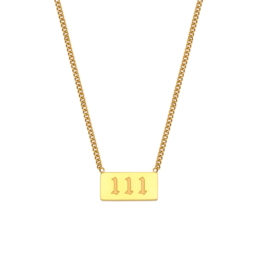 Women's Special Interest Light Luxury Angel Digital Stainless Necklace