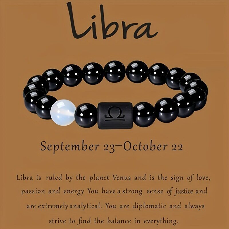 Xi Twee Constellation Elastic Tigereye Agate Bracelet