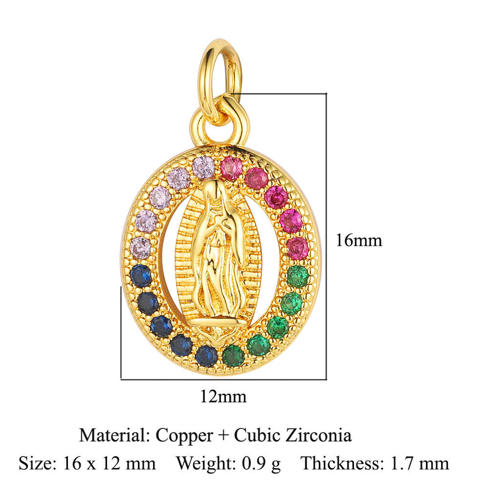 Cross Virgin Copper Zircon Boy Ornament Accessories Pendants