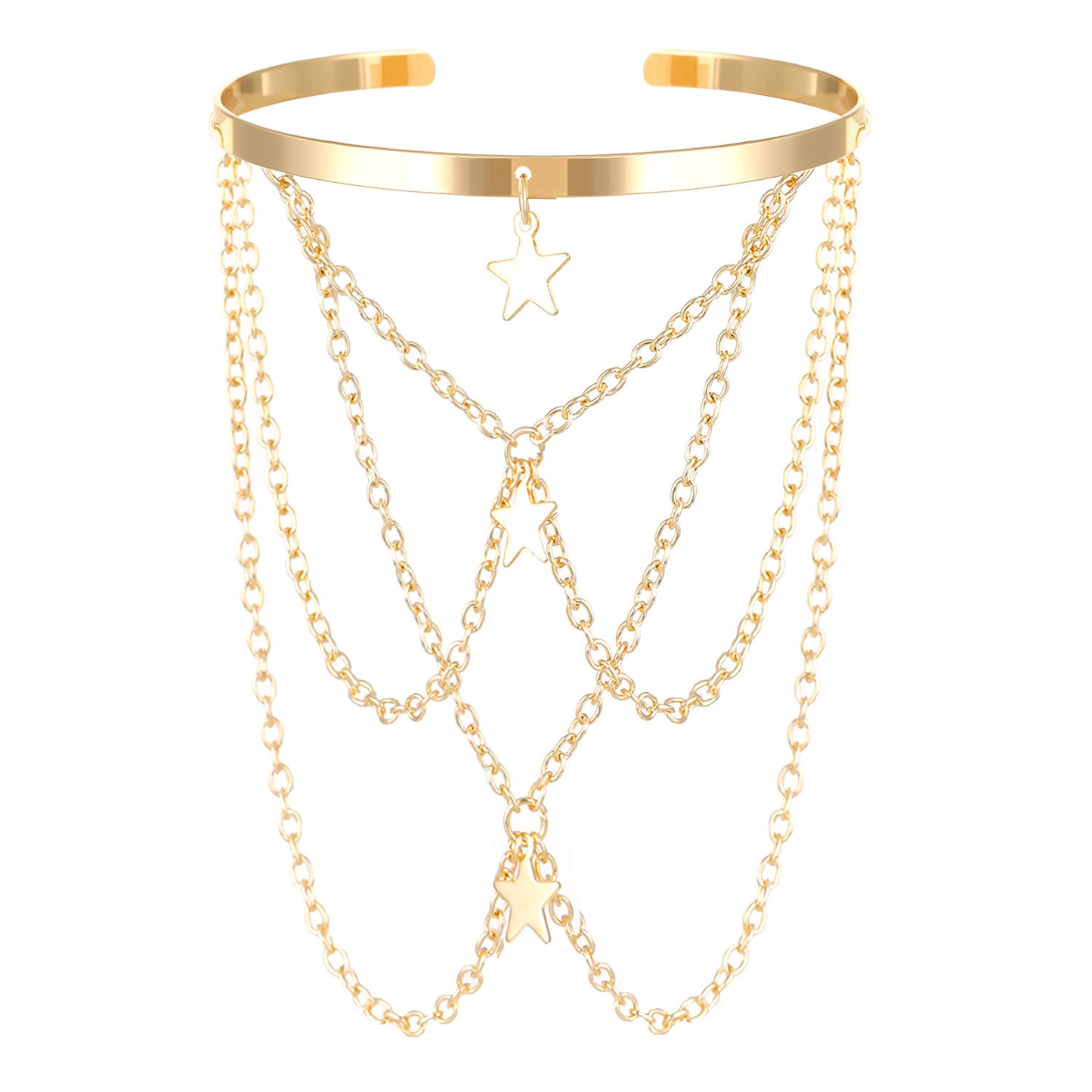 Niche Adjustable Arm Chain Metal Lanyard Tassel Armband Vacation Style Bracelets