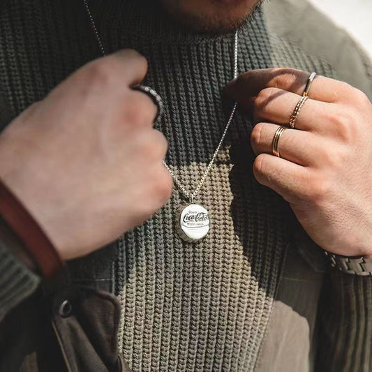 Women's & Men's Cola Bottle Fashion Light Luxury Minority Hip Hop Titanium Necklace