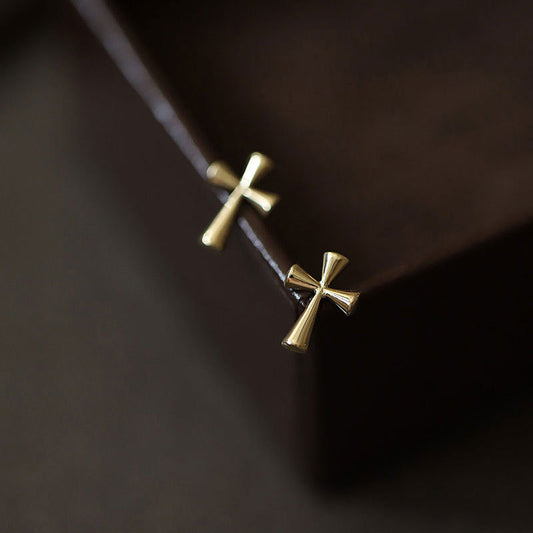 Women's Cross Simple Niche Design Gothic Style Earrings