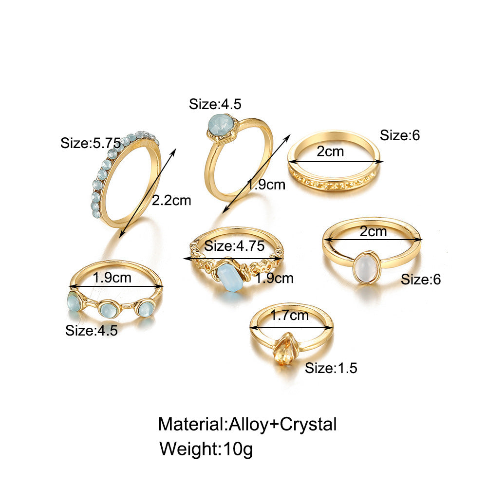 Knuckle Creative Cold Inlaid Rhinestone Index Finger Water Ring