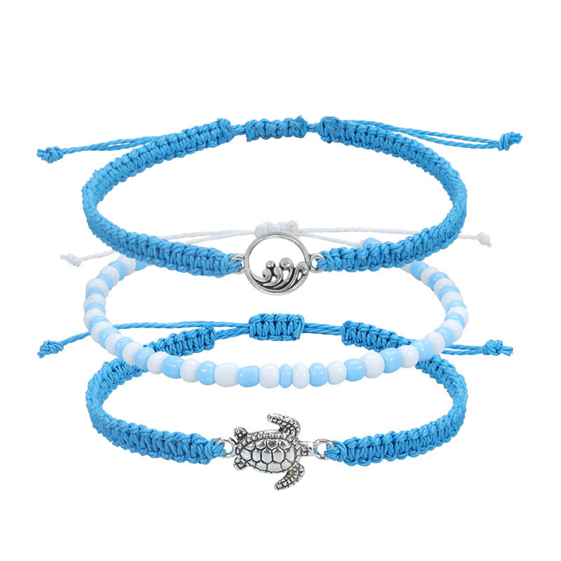 Line Braided Anklet Turtle Surfing Foot Bracelets