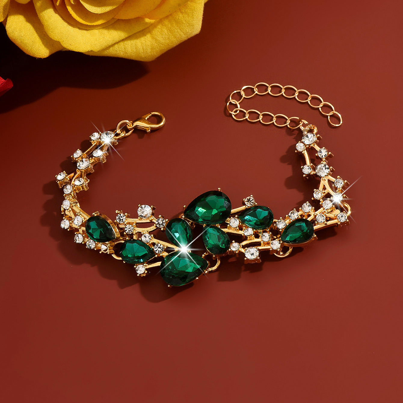 Environmental Protection Rhinestone Flower Fashion Small Bracelet