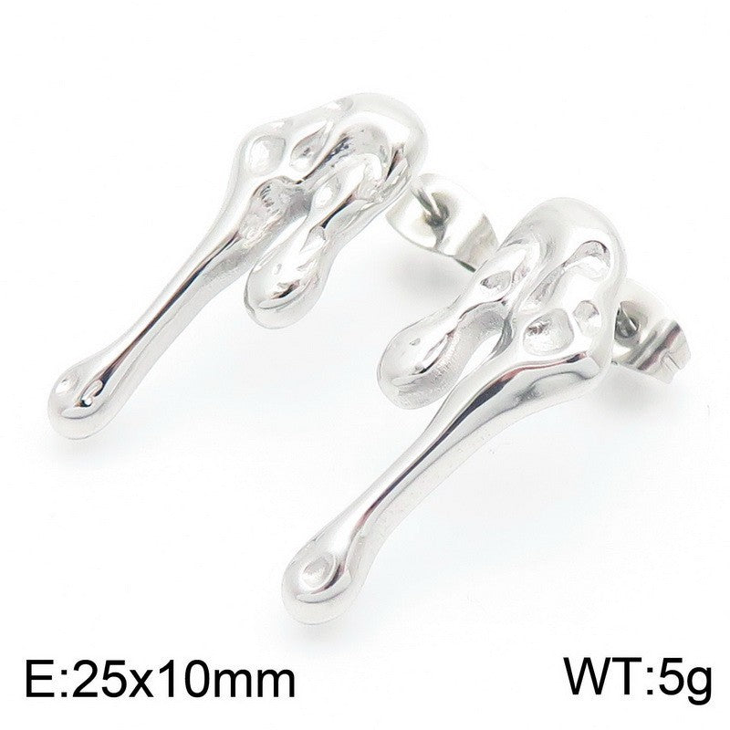 Women's Irregular Simple Cool Hollow Water Drops Symmetrical For Personality Earrings