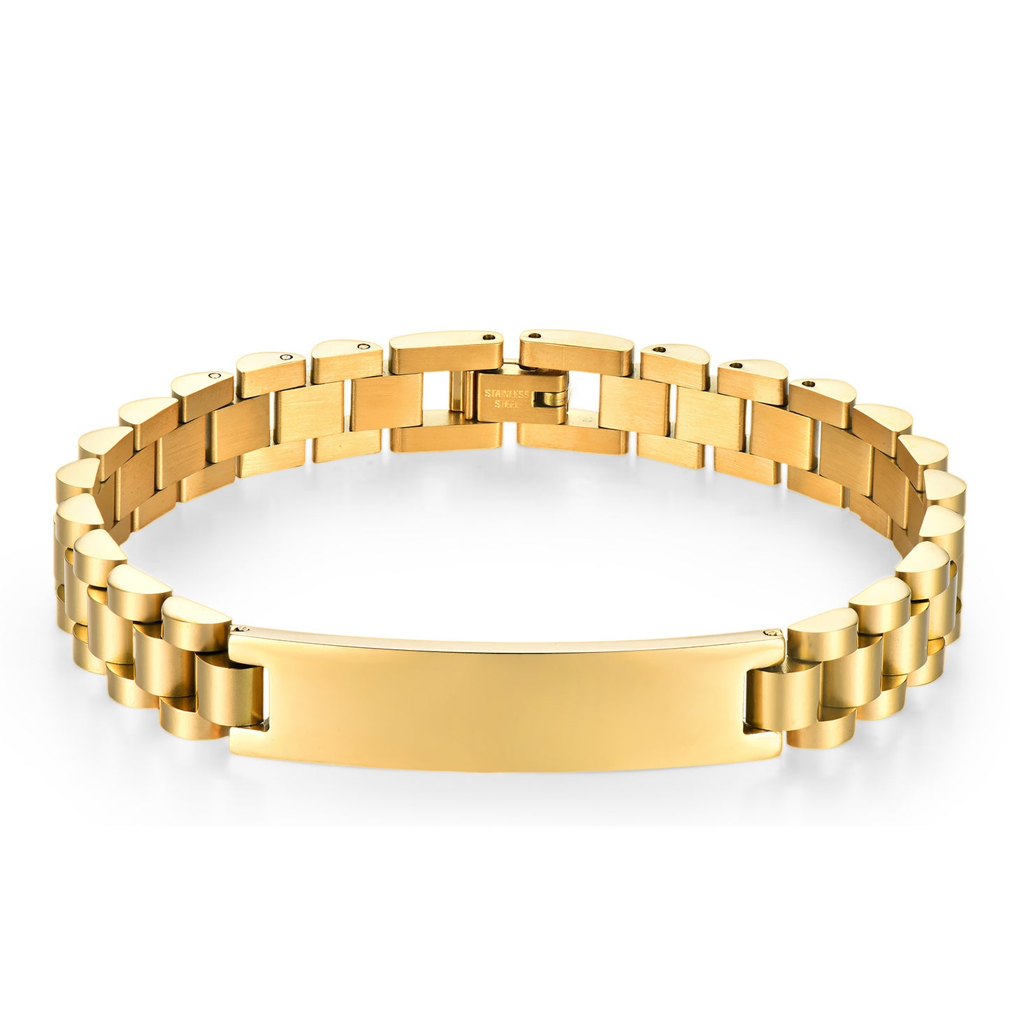 Stainless Steel Curved Titanium Couple Does Not Fade Female Bracelet