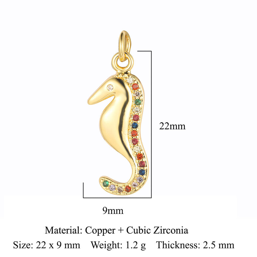 Tree Horseshoe Copper Zircon Snake Butterfly Pendants