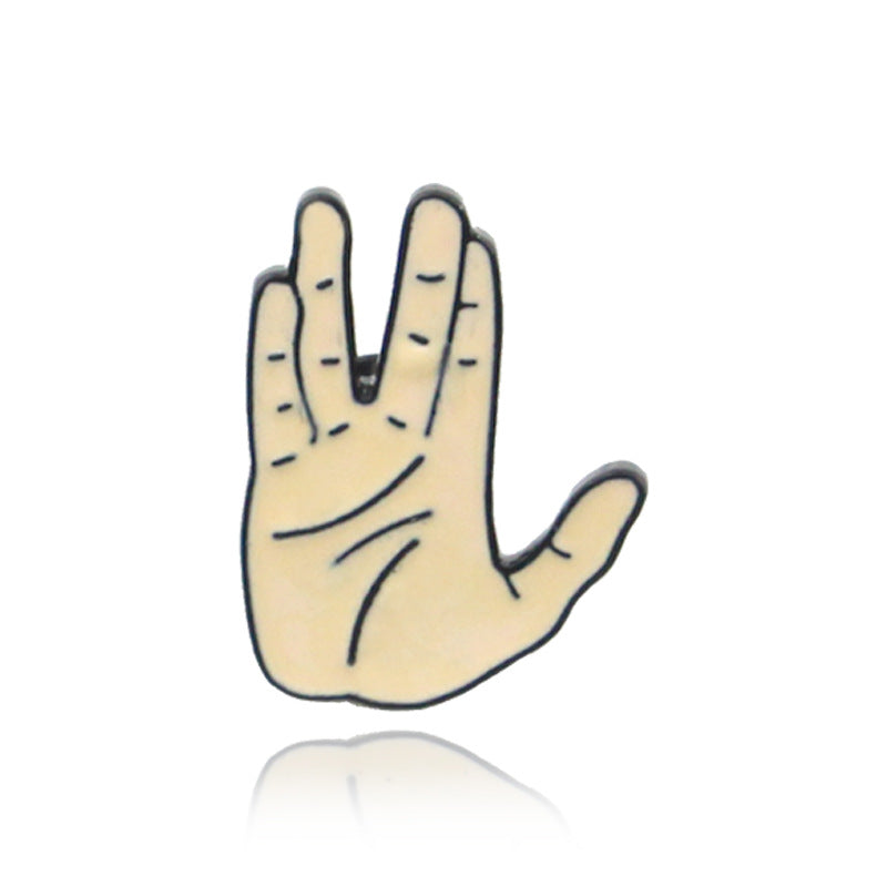 Messenger A- Line Logo Palm-shaped Brooch Brooches