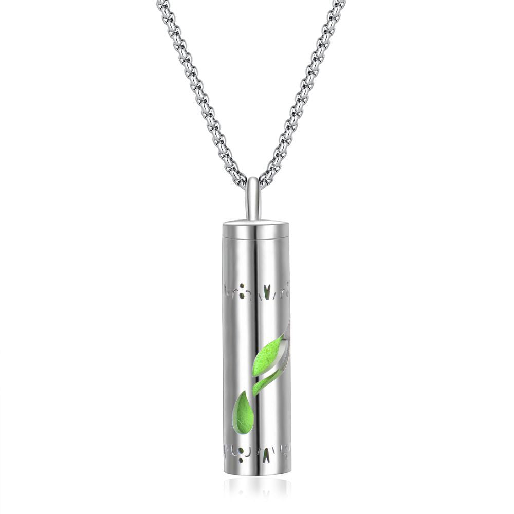 Perfume Bottle Essential Oil Stainless Steel Cylinder Corrugated Couple Pendants