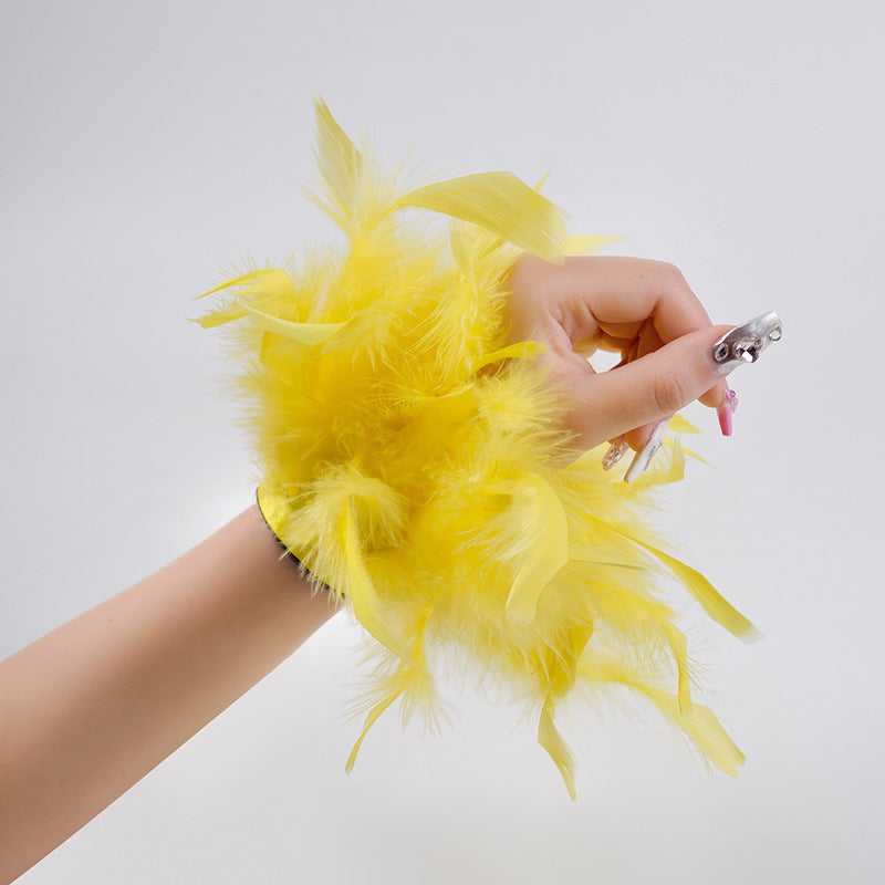 Turkey Feather Colorful Pop Hair Band Bracelet