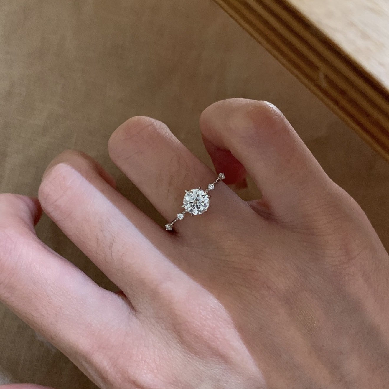 Women's Round Diamond Open-end Zircon Korean Style Cool Feeling Exquisite Fine Ring