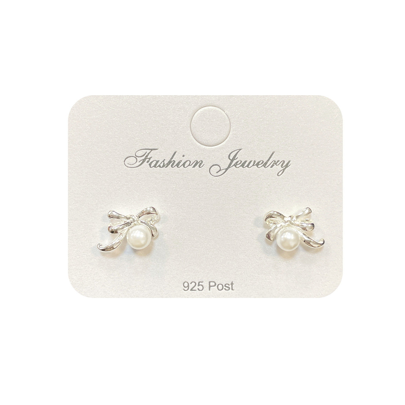 Pearl Female Sier Needle Daily Small Earrings