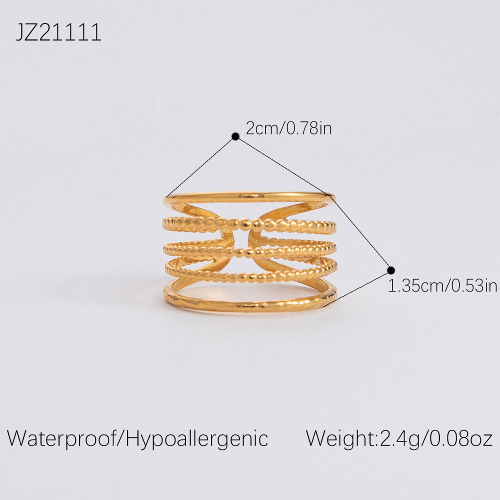 Simple Design Open Stainless Steel Gold-plated Rings