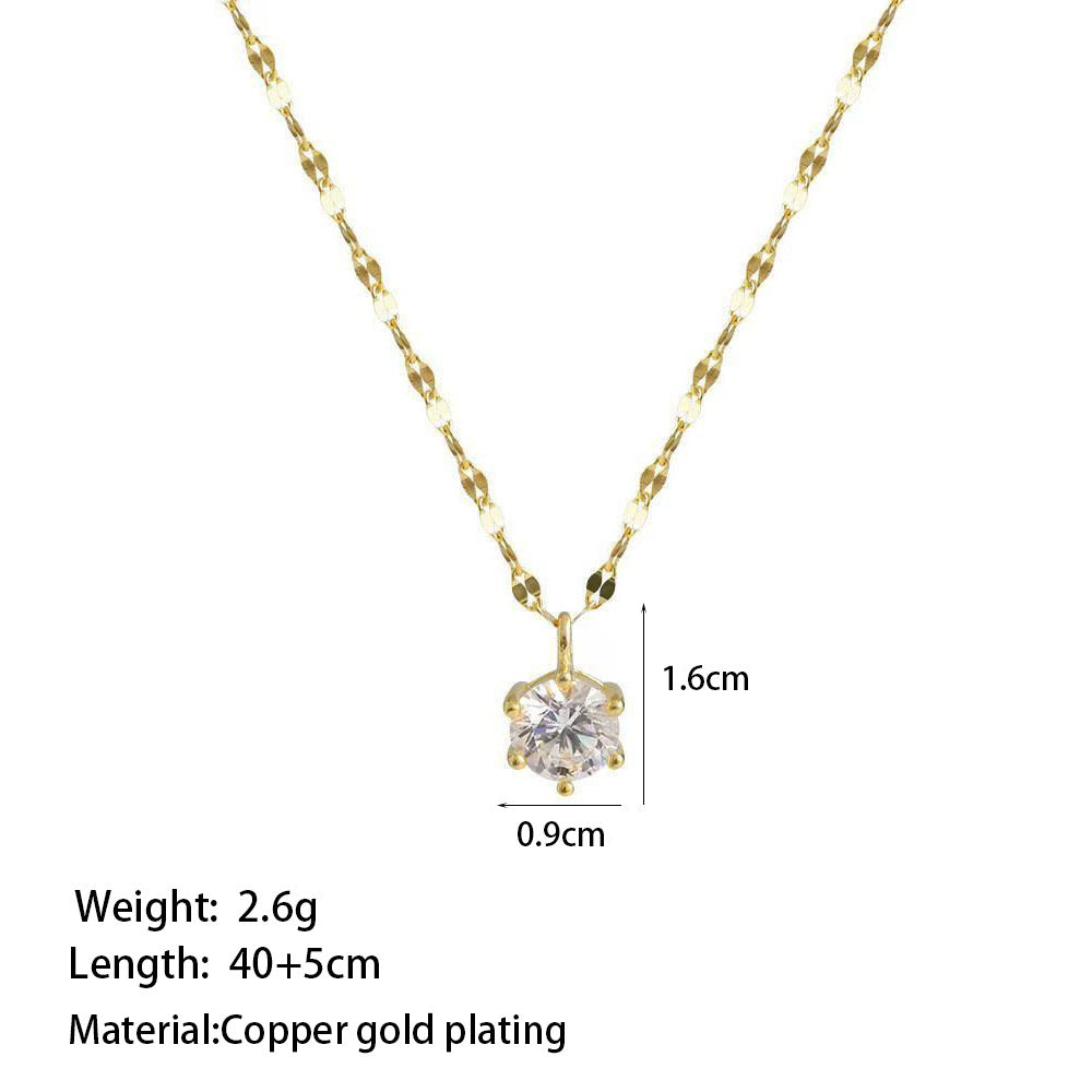 Women's Micro Inlaid Zircon Sun Star Moon Zodiac Clavicle Necklace