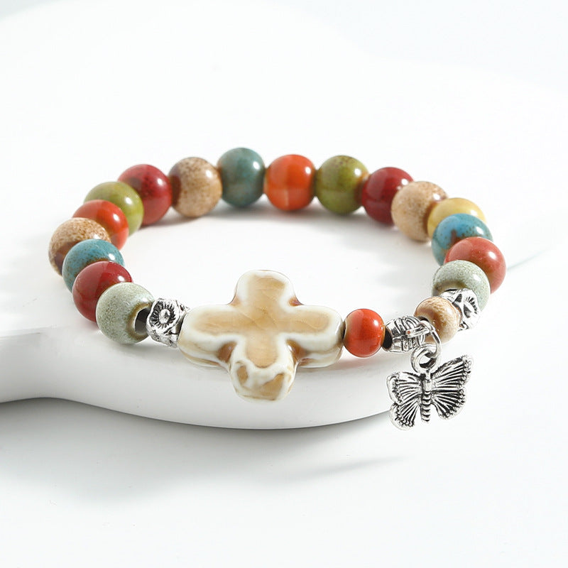 Ethnic Style Ceramic Beaded Artistic Ancient Bracelet