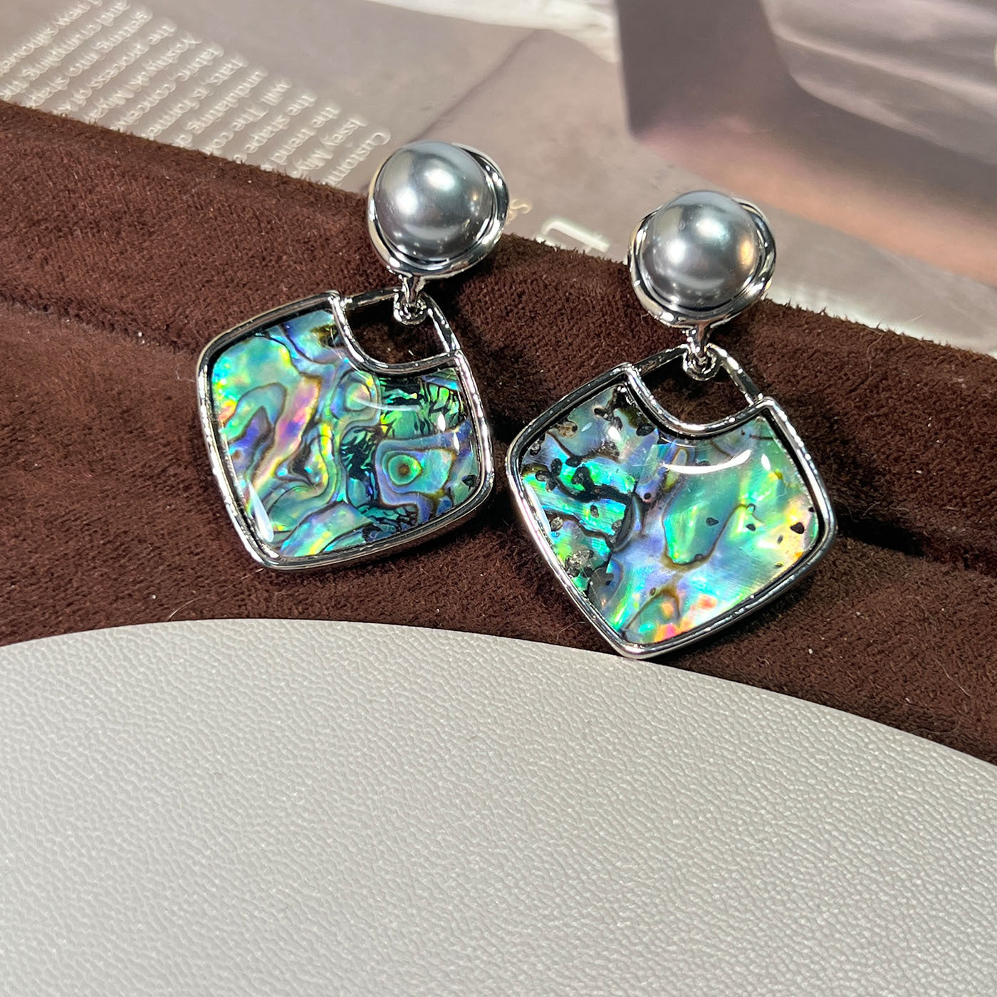 Women's Abalone Shell Series Gold Plated Environmental Protection Fashion French High-grade Earrings