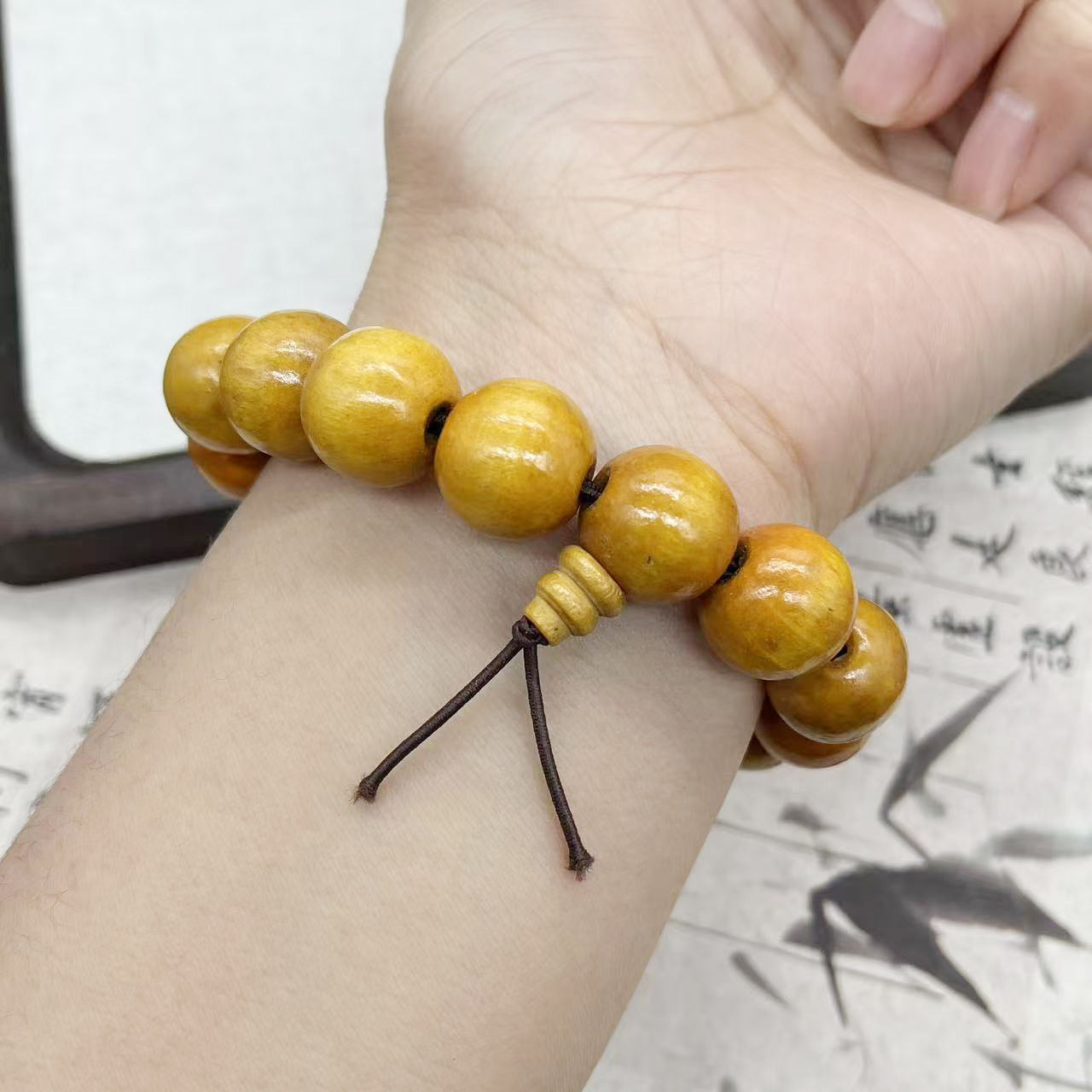 Men's & Women's Wood Paint Imitation Pterocarpus Prayer Beads Old Bracelets