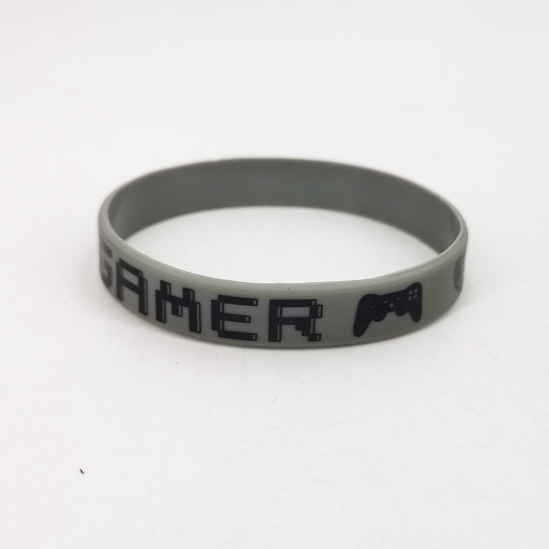 Women's & Men's Theme Party Silicone Monochrome Silk Screen Bracelet