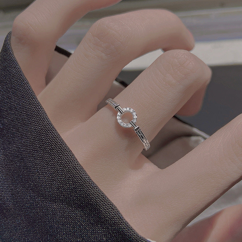 Small Diamond O-shaped Style Korean Affordable Luxury Fashion Niche Design Ring