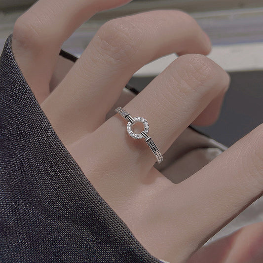 Small Diamond O-shaped Style Korean Affordable Luxury Fashion Niche Design Ring