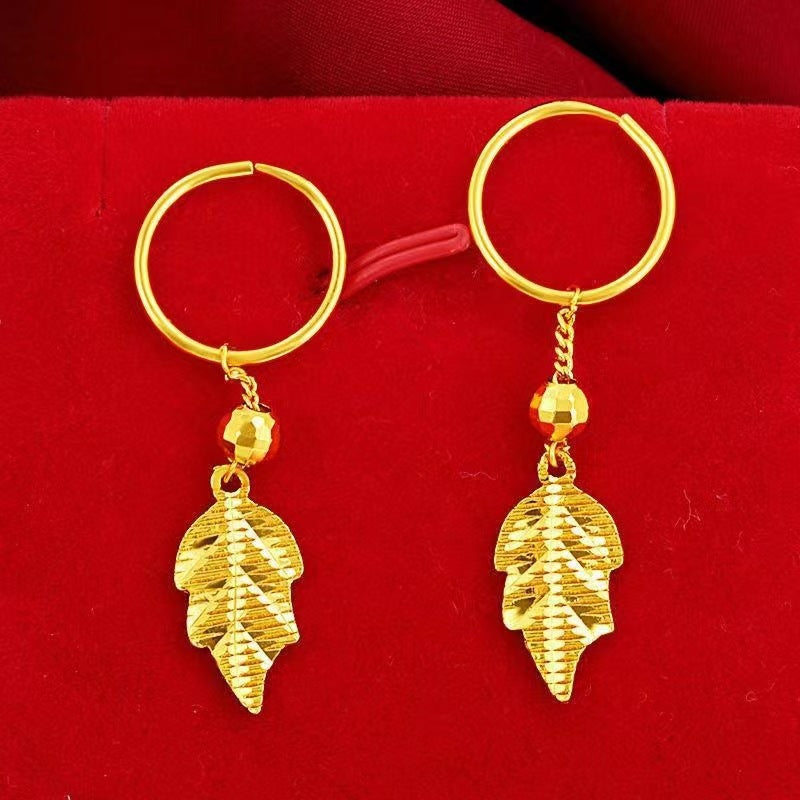 Peacock Phoenix Lucky Beads Leaf Tassel Crown Long Time Ear Line