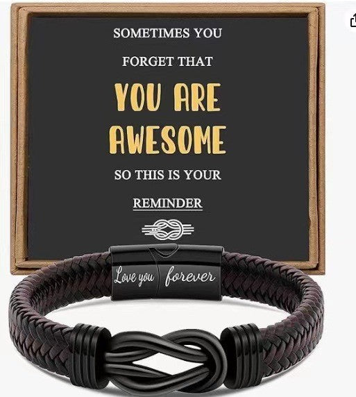Men's Stainless Steel Lettering For Free Son Magnetic Bracelets