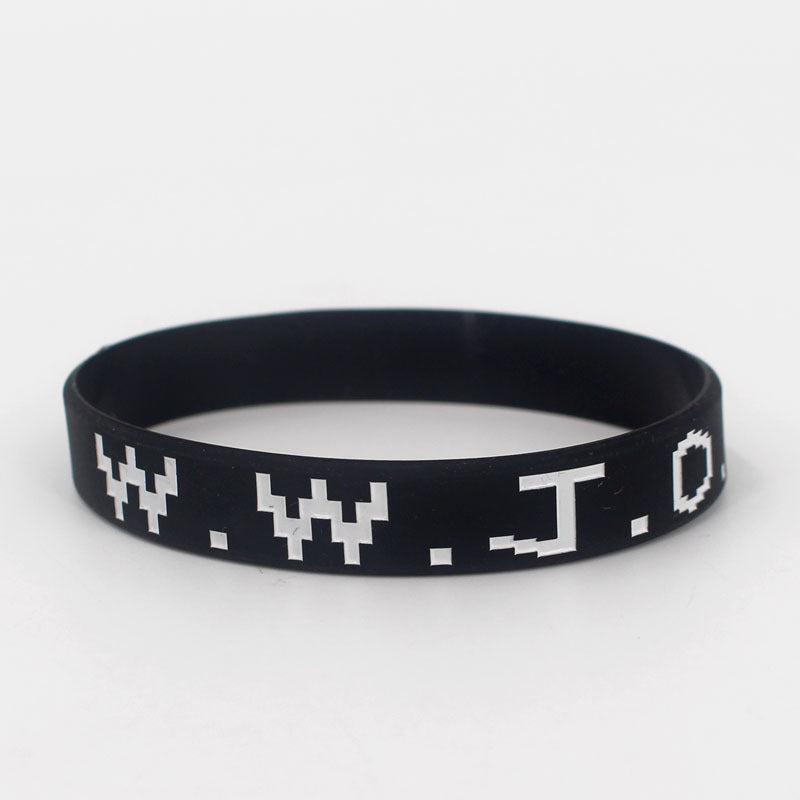 Women's & Men's Sports Style Silicone Concave Color Filling Adult Rubber Wrist Bracelet