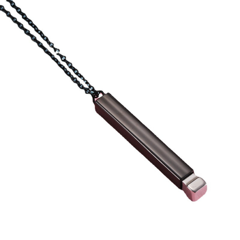 Glossy Can Carve Writing Titanium Steel Necklaces