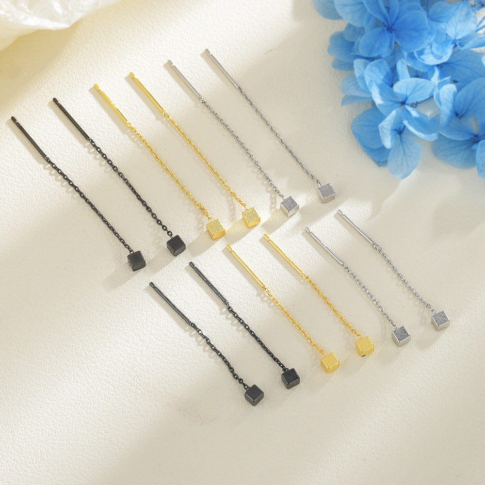 Artistic Temperament Geometric Long Fringe Minimalist Earrings