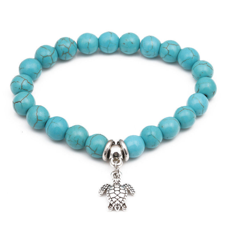 Classy Turquoise Beach Turtle String Beads Bracelets