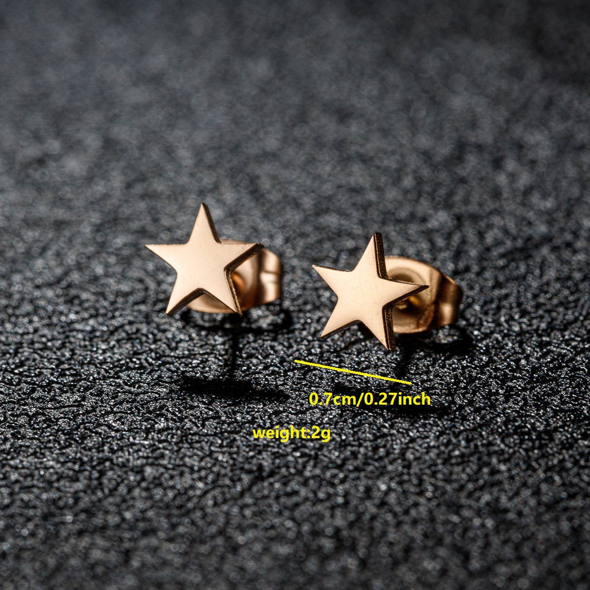 French Style Personality Female Simple Stainless Steel Fresh Pentagram Fashion Stud Earrings