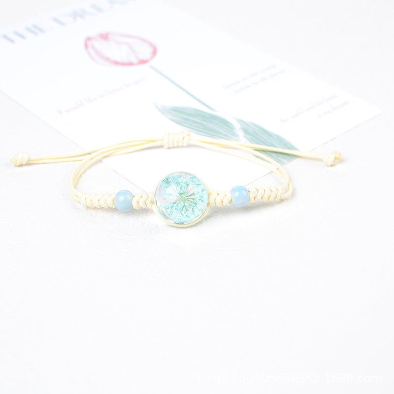Style Real Flower Starry Lace Ceramic Beads Gift Bracelet