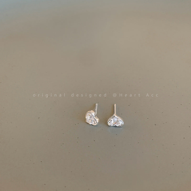 Women's Before Sleep Loving Heart Zircon Exquisite High-grade Earrings